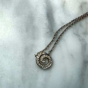 Cathy Waterman Diamond Swirl and Platinum Pendant Necklace